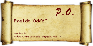 Preidt Odó névjegykártya
